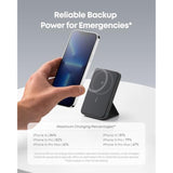 Anker 622 Magnetic Battery (MagGo), 5,000mAh Foldable Magnetic Wireless Portable Charger with Stand and USB-C Port (On The Side), Magsafe-Compatible for iPhone 16/15/14/13 Series