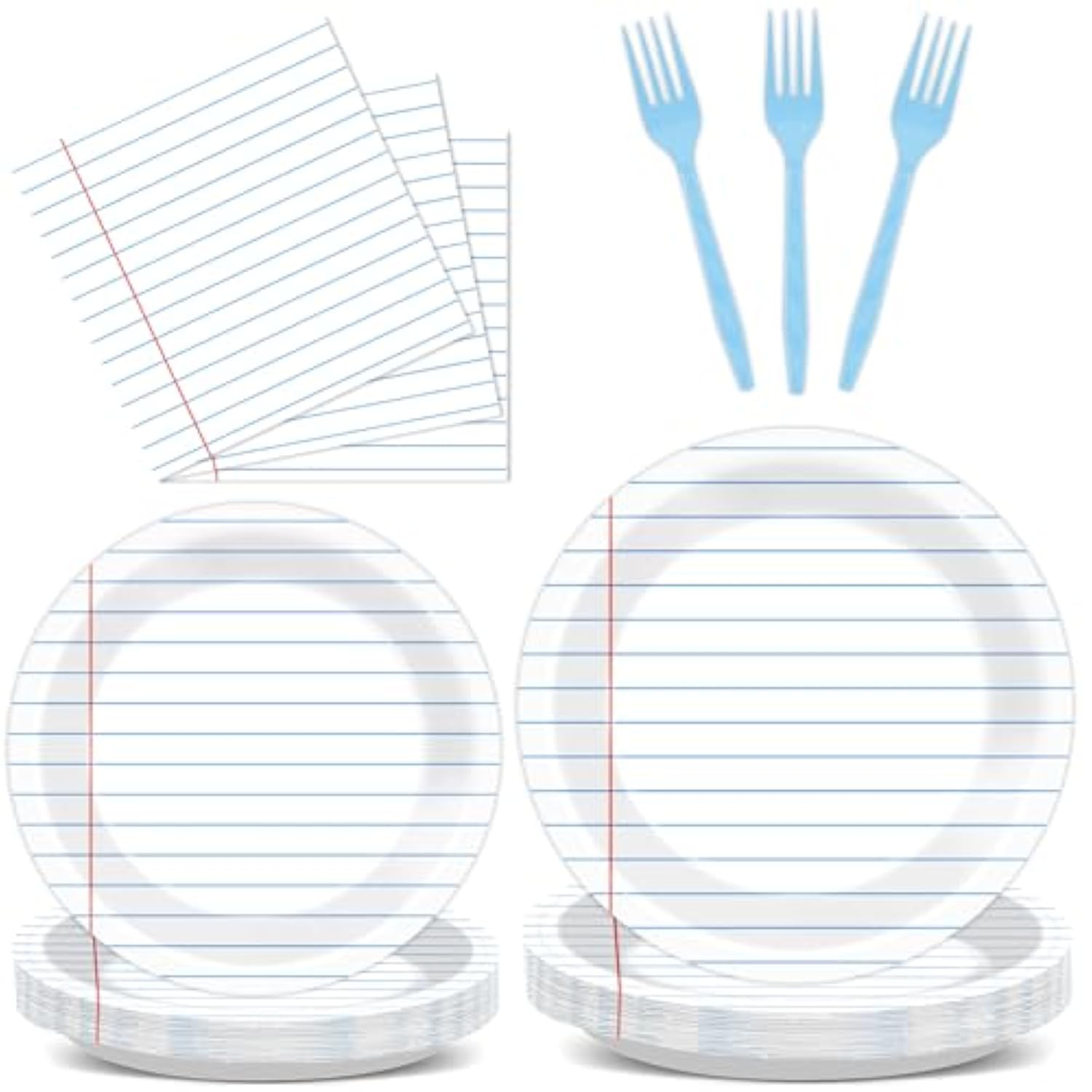 96Pcs Back To School Party Decorations Paper Handwriting Notebook Tableware First Day Of School Plates Napkins Graduate Party Supplies For Kindergarten Teacher School Season Supply Serves 24 Guests