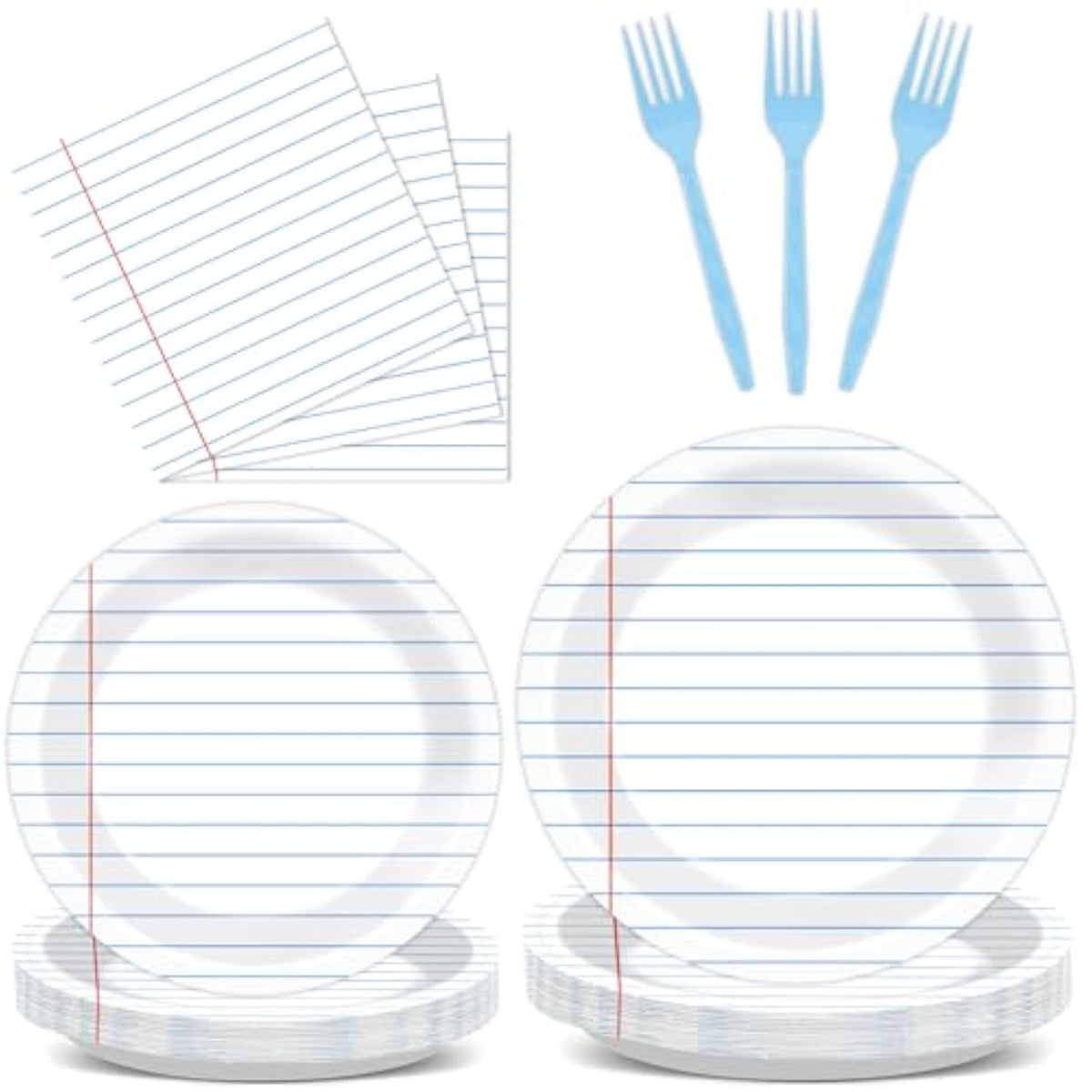 96Pcs Back To School Party Decorations Paper Handwriting Notebook Tableware First Day Of School Plates Napkins Graduate Party Supplies For Kindergarten Teacher School Season Supply Serves 24 Guests