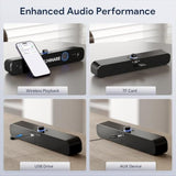 Bluetooth Speaker With 26W Hd Sound, Portable Speaker Up To 30H Playtime, Aux&Tf-Card&Usb Input, Led Lights, Speakers Bluetooth 5.3 Wireless For Home/Party/Outdoor, (Black)