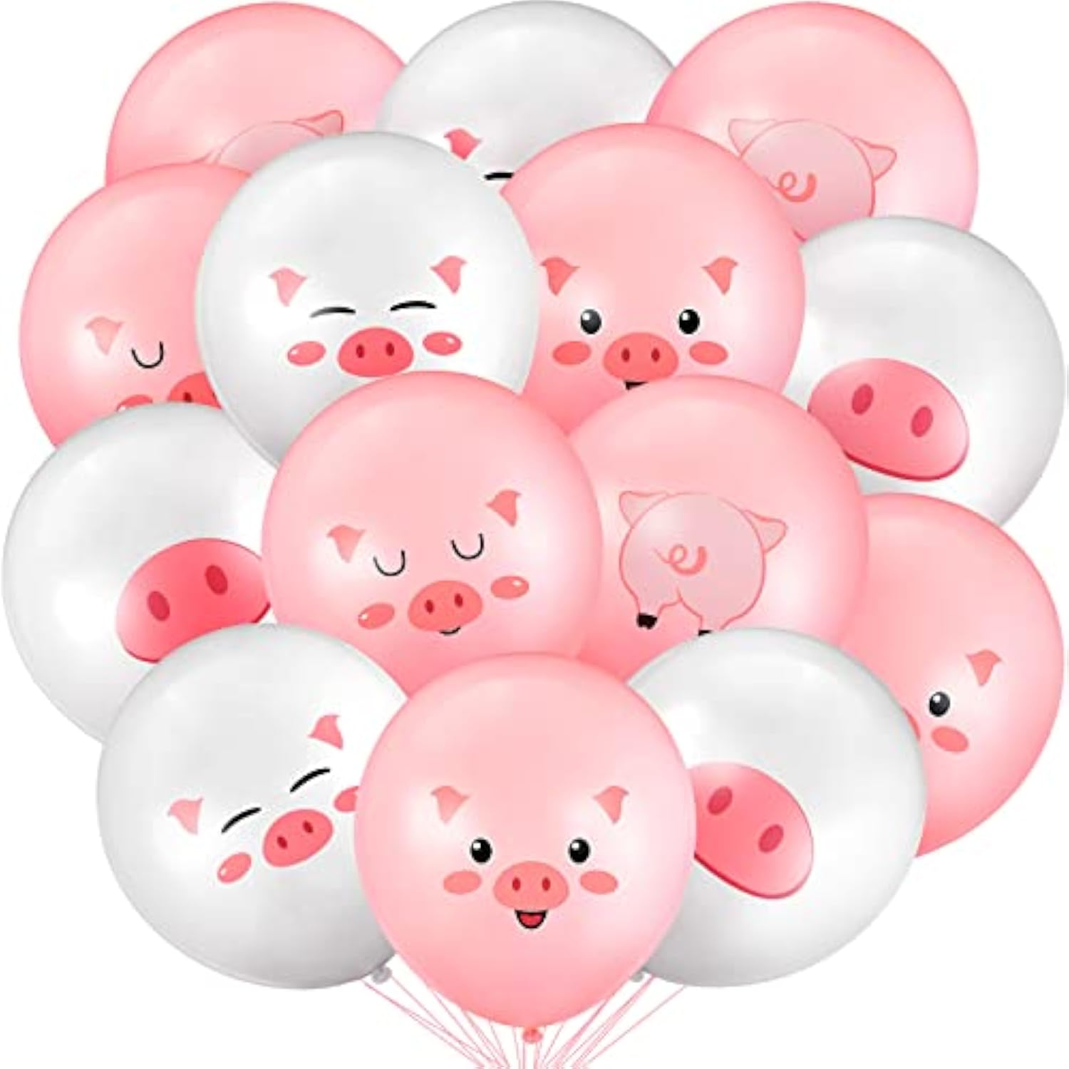 Pig Balloons 50pcs: Pink Farm Birthday Party Decorations