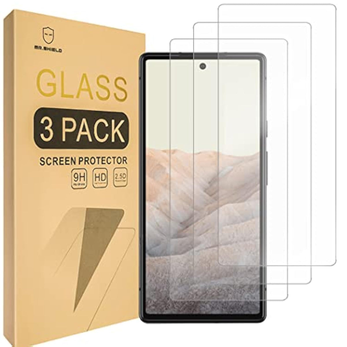 [3-Pack] Designed For Google Pixel 6 [Tempered Glass] [Japan Glass With 9H Hardness] Screen Protector With Replacement