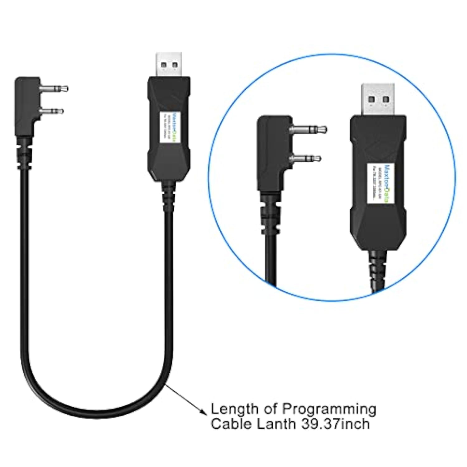 Two Way Radios Programming Cable 39.3 Inch For Fpcn30A Fpcn10A Walkie Talkies (Work On Win 11), No Driver Installation