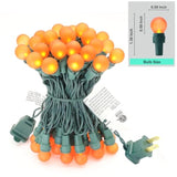 Orange Halloween Lights G15 Glass Frosted Globe Lights 50 Led 13.5Ft Plug In Waterproof Extendable Christmas String Ligh