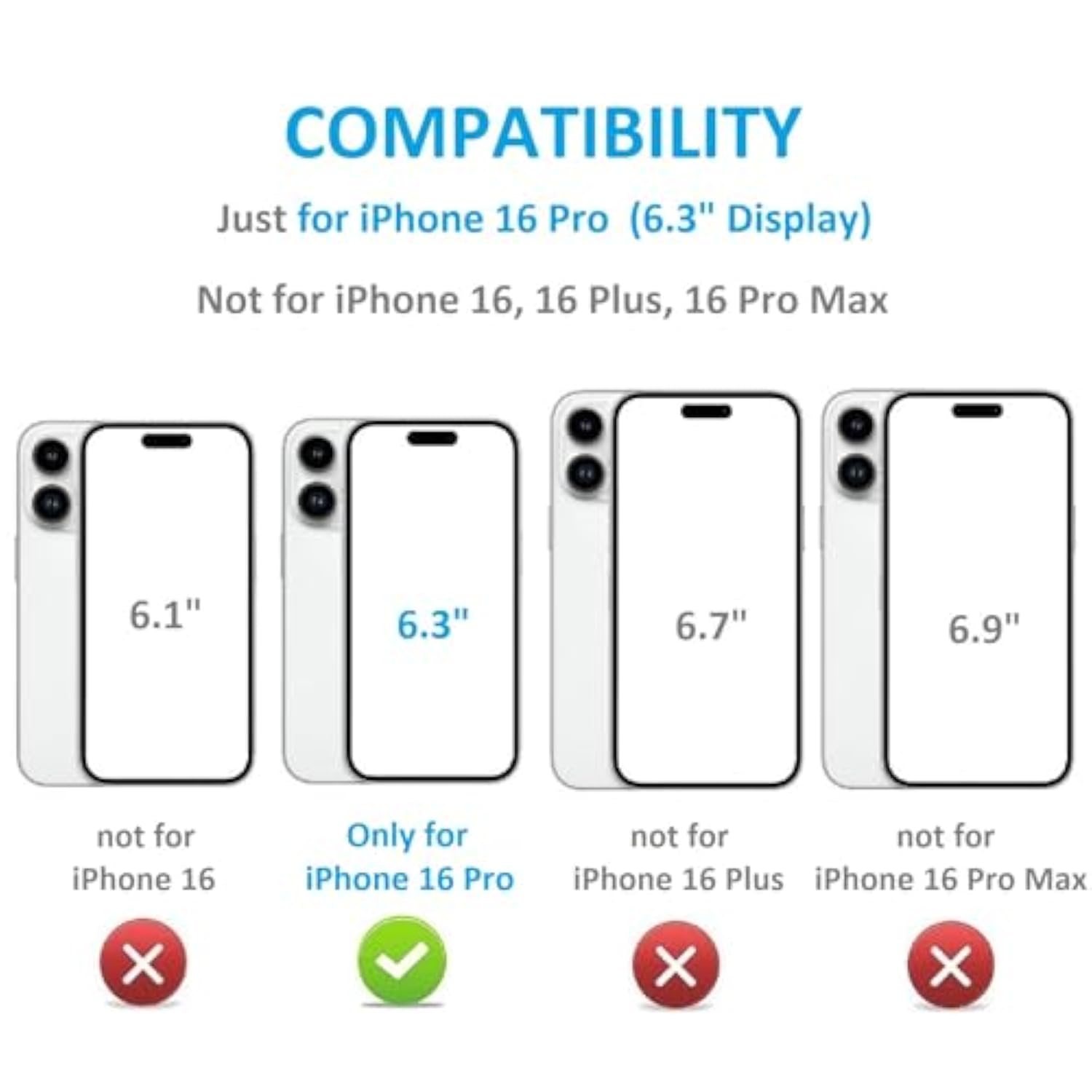 iPhone 16 Pro Wallet Case, Card Holder, PU Leather Kickstand, Shockproof Cover 6.3"