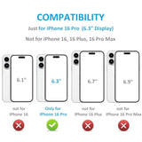 iPhone 16 Pro Wallet Case, Card Holder, PU Leather Kickstand, Shockproof Cover 6.3"