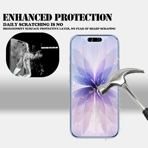 Anti Blue Light Screen Protector For iPhone 17 Tempered Glass Film 2-Pack with Camera Lens Protector 2-Pack Easy Alignment Tool