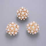 10 Pcs Pearl Rhinestone Buttons Crystal Embellishments Sew On Clothing