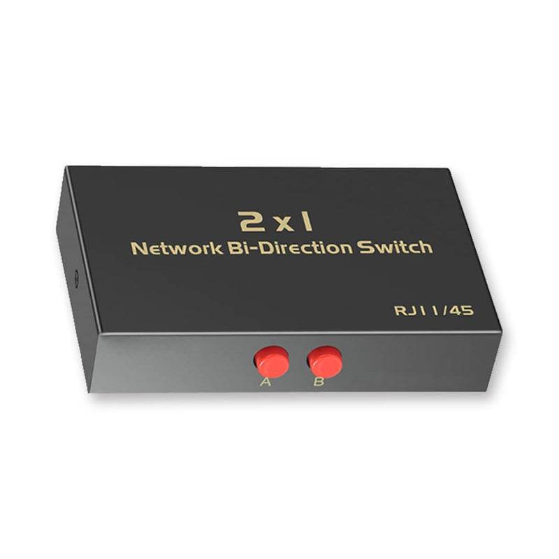 Rj45 Network Switch Selector 2X1/1X2, 2 Port Network Hub 10/1000M Metal Housin