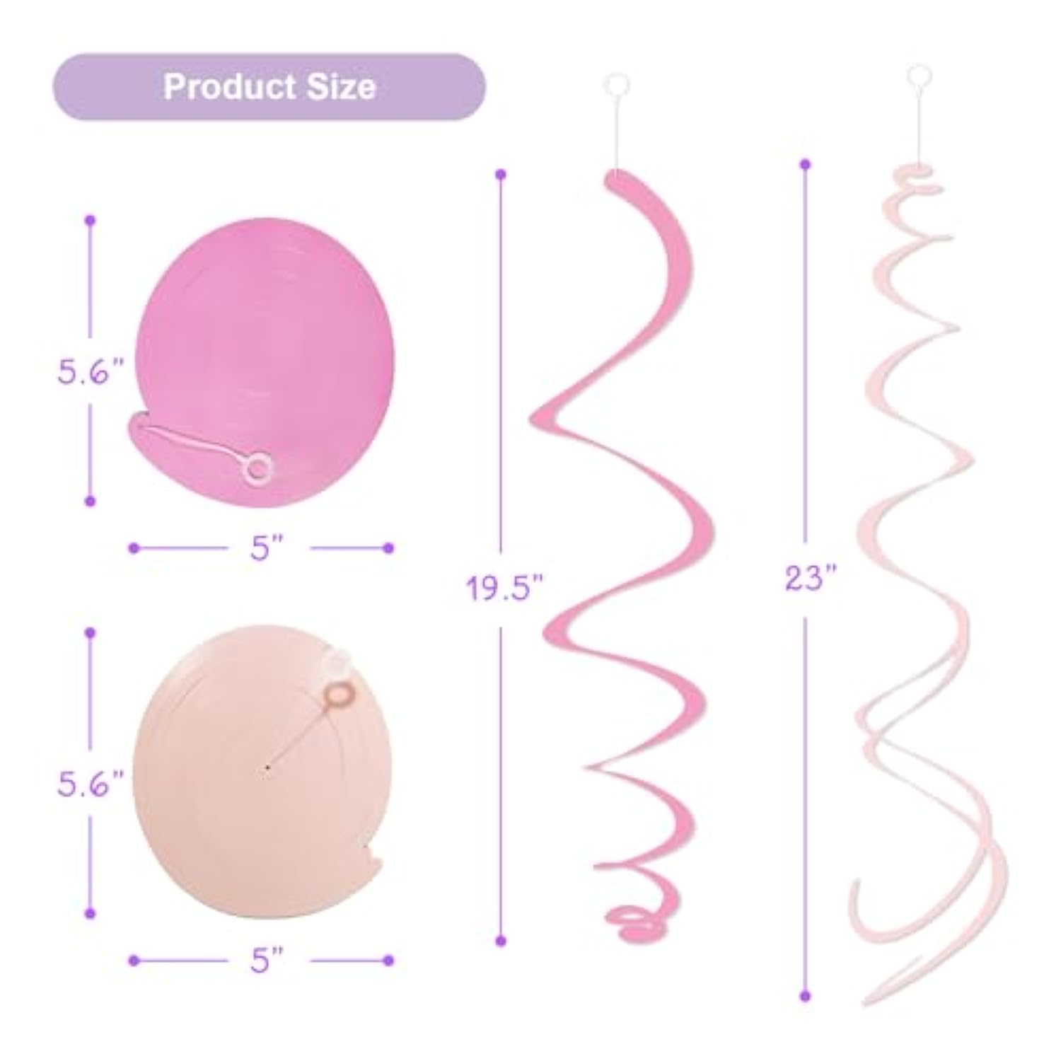 48pcs Pastel Hanging Swirl Streamers for Birthday & Party Décor