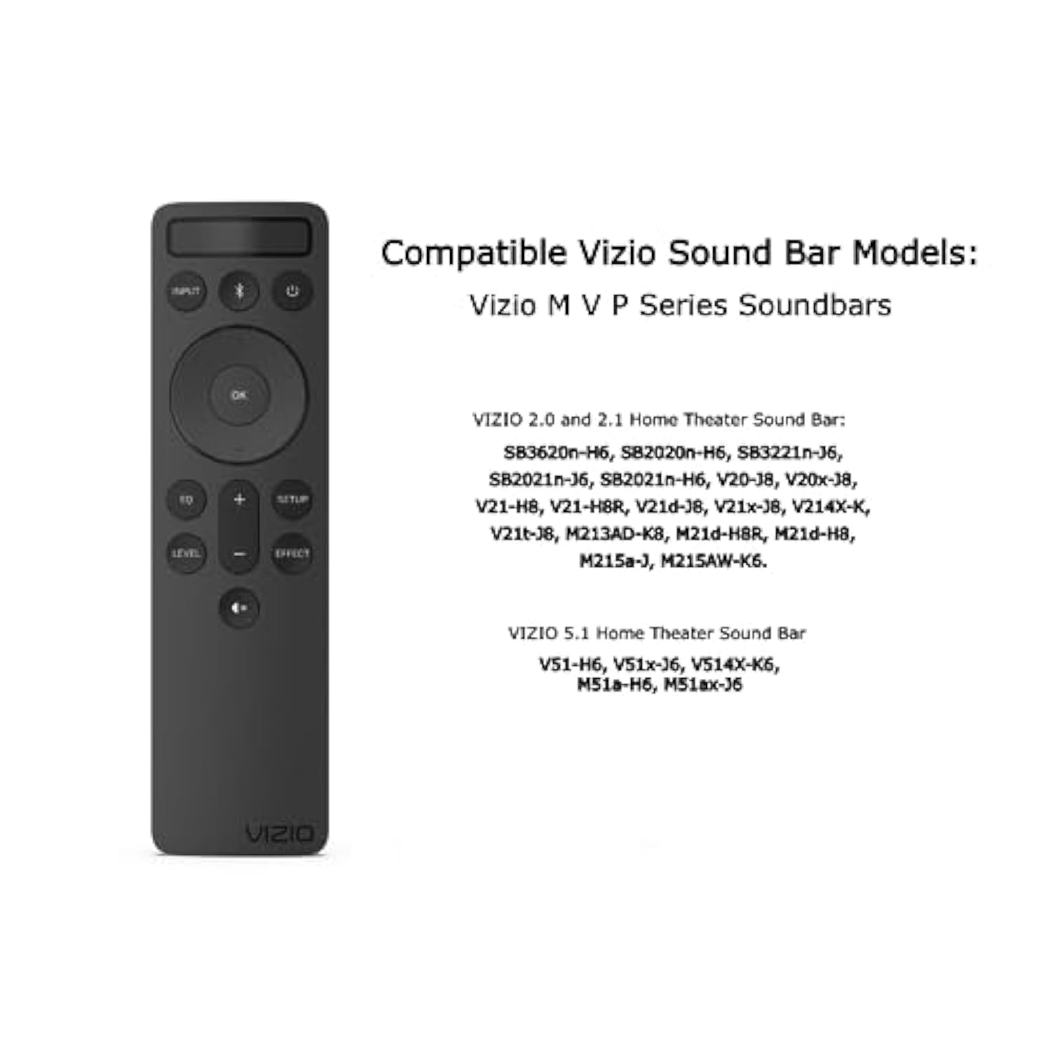 Vizio Replacement Bluetooth Backlit Remote for Soundbar and Home Theater