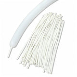 White Latex Long Balloons 260Q - DIY Party Decorations (100pcs with Ties)