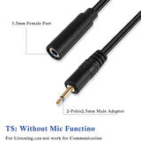 2.5Mm To 3.5Mm Short Cable?2 Pack 2.5Mm Mono Plug To 3.5Mm Mono Jack Adapter Audio Cable For Smartphone Headphone Etc(16Cm