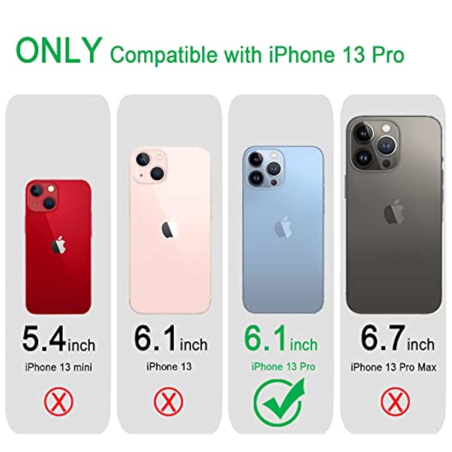 iPhone 13 Pro Clear Case Transparent Shockproof Slim Hard PC Bumper Cover