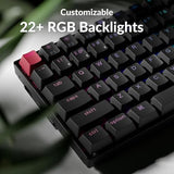 K2 75% Layout Qmk Wireless And Wired Options Mechanical Keyboard Super Banana Switch, Rgb Backlit With Shine-Through Double-Shot Pbt Keycaps For Mac Windows-Version 3