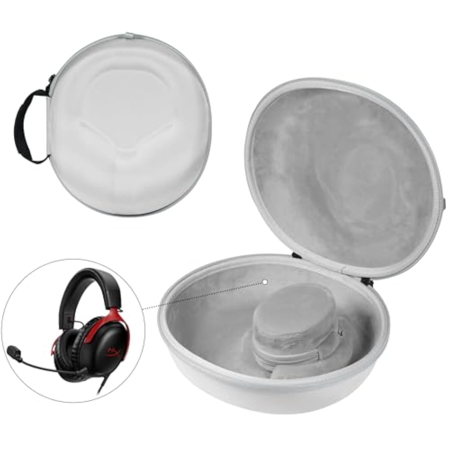 Hard Organizer Portable Carry Travel Case For Airpods Max, For Sony & Audio-Technica Headphones – Shockproof, Waterproof & Durable Protection,Grey - Medium