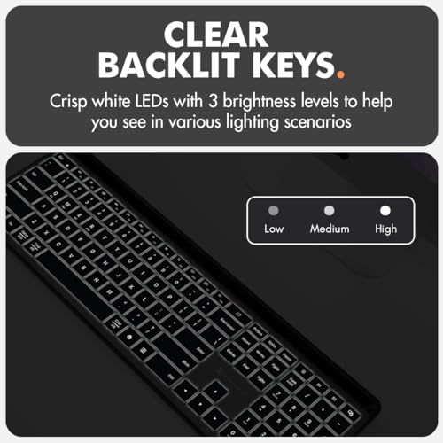 X9 Wireless Keyboard With Phone Holder - Full Size Bluetooth Keyboard With Number Pad, Backlit Wireless Keyboard, Multi-Device For Ipad, Tablet, Pc, Mac, Iphone, Android - Gray