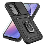 Galaxy A14 5G Phone Case [Military-Grade] With Hd Screen Protector, Slide Camera Cover, Kickstand & Black Pc+Tpu Material
