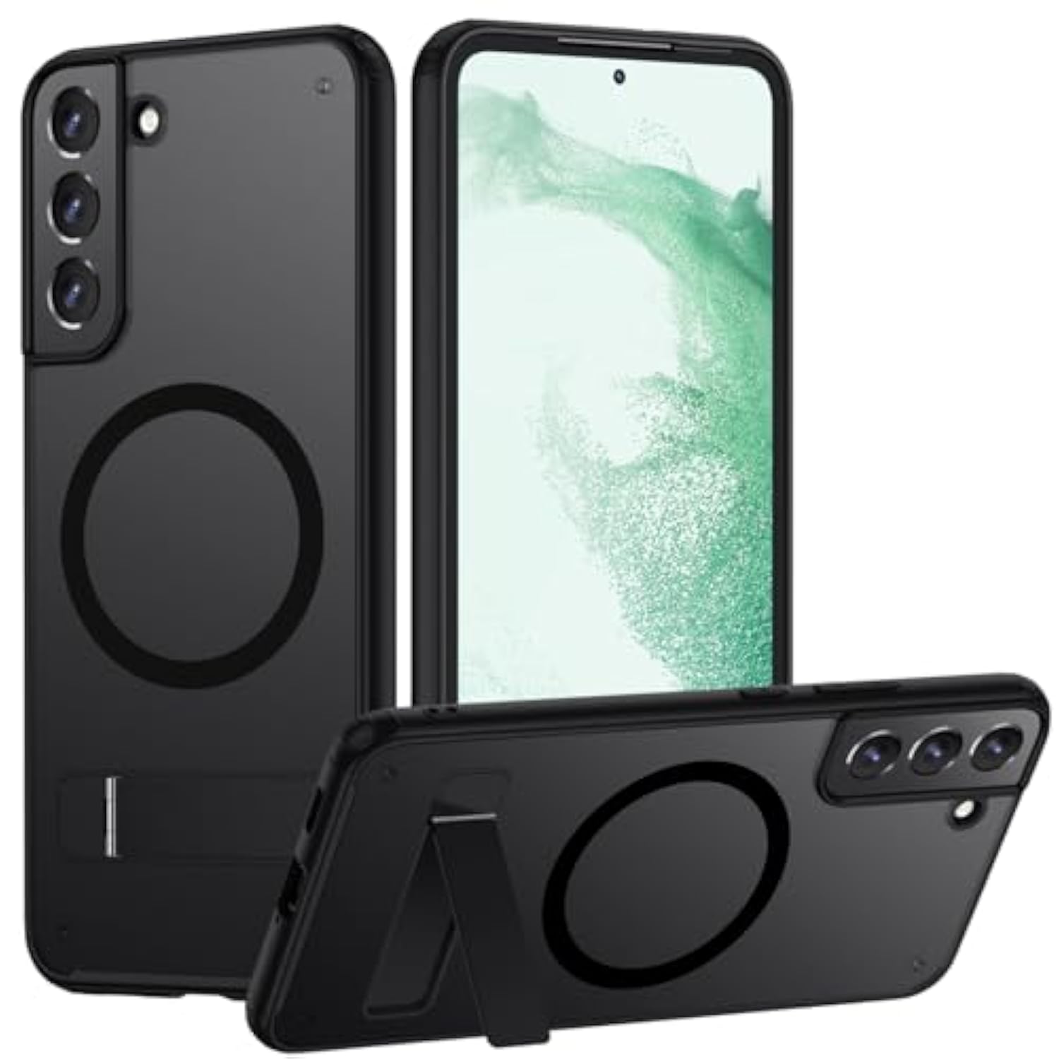 Magnetic Case For Samsung Galaxy S22 Plus, Compatible With Magsafe,Adjustable Kickstand,Translucent Matte Anti-Fingerprint,Shockproof Protective Phone Case For Galaxy S22+ Case