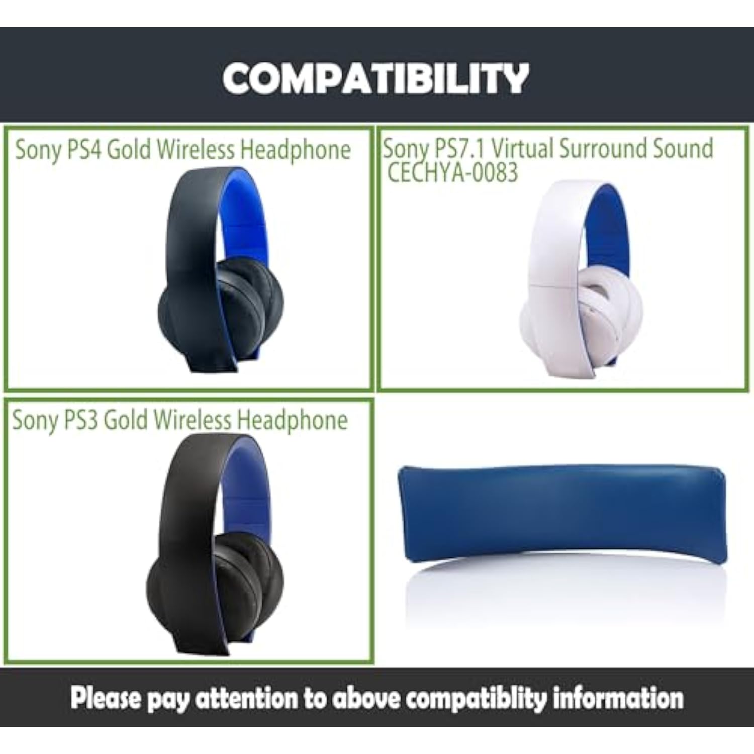 Comfortable Pu Replacement Earpads Cushion For Ps4 Gold Wireless Headphone/ Ps7.1 Virtual Surround Sound Cechya-0083/ Ps3 Gold Wireless Headphone