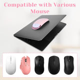 3 Pack Mouse Pouch For Laptop, Universal Mouse Holder For Laptop Reusable Adhesive Slim Pouch Stick-On Compatible With Computer Office Home Storage (Grey,Black,Pink) (Oval)