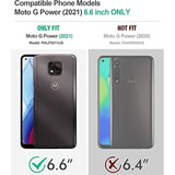 For Moto G Power 2021 Case (Not Fit 2020/2022) With [2 Pack] Tempered Glass Screen Protector, [Military-Grade] Shockproof Protective Phone Case With Ring Stand For Motorola G Power 2021, Blue