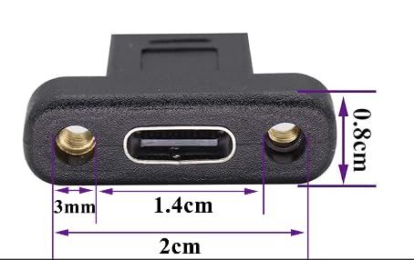 USB Type C 3.1Panel Mount Adapter Cable USB-C 3.1 Gen2 10Gbps Male to USB C Female Panel Mount Screw Cable,Supports Charging,Data,Audio,Video Cable