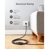 [UL Listed] Cable Matters 2-Pack 16 AWG Heavy Duty 13A Power Extension Cord - 10ft, 3 Prong Power Cord Extension, NEMA 5-15P to NEMA 5-15R, Black