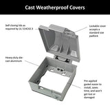 Legrand- Wiucast2 2 Gang Cast Weatherproof Box And Cover, Die-Cast Aluminum, For Decorator/Gfci Or Duplex Outlet, Gray (1 Count)