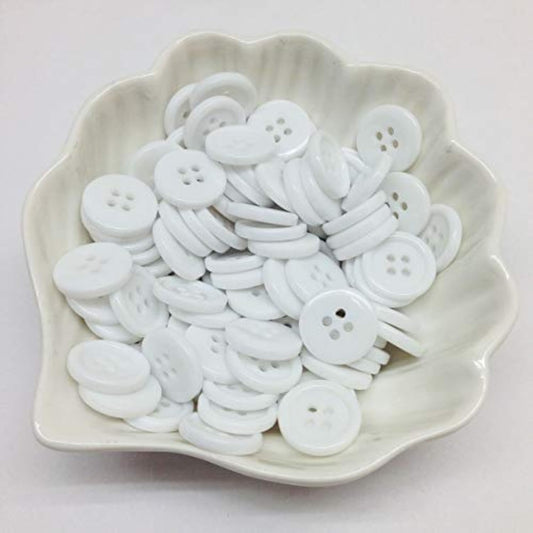 98Pc Green Flat Round 4 Holes Resin Buttons, 16X3Mm(5/8X1/8 Inch)