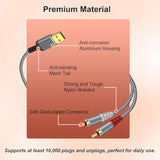 Compatible With Usb To Rca Audio Cable, 4Ft Usb To 2Rca Male Stereo Y Splitter Adapter For Usb A Laptop, Linux, Windows, Desktops, Ps4 And Amplifiers, Home Theater, Speaker