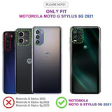 For Moto G Stylus 5G 2021 Case: With Tempered Glass Screen Protector [2 Pack] 360° Rotatable Ring Holder Magnetic Kickstand, Plating Rose Gold Edge Motorola G Stylus 5G 2021 Case, Black