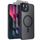 Designed For Iphone 13 Case, Compatible With Magsafe, With Privacy Screen Protectors X2, [Camera Protection] [15Ft Military Drop Protection] Shockproof Phone Case, 6.1", Black