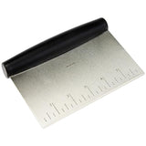 Multi-Purpose Stainless Steel Scraper/Chopper With Contoured Grip, 6", Black, Silver