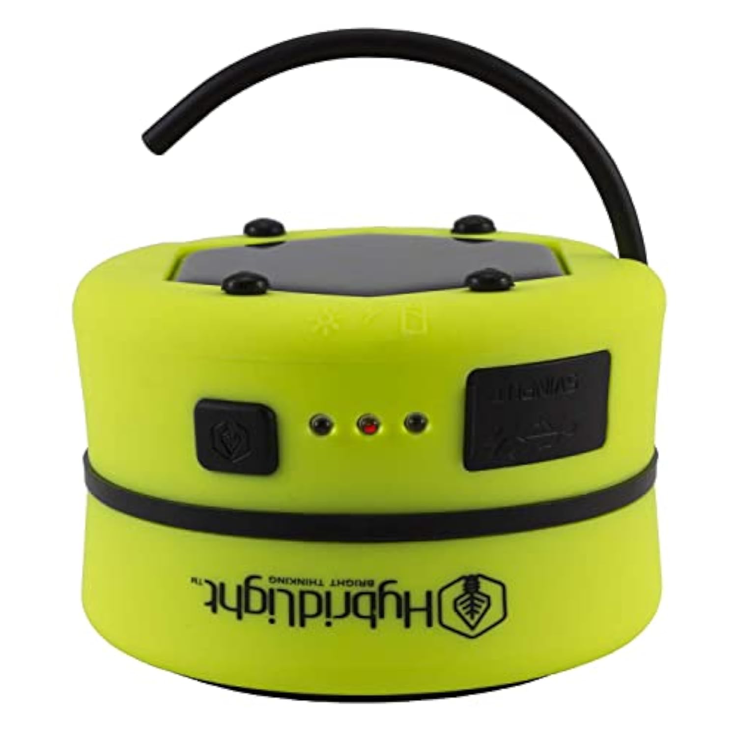 Solar Rechargeable Lantern/Cell Phone Charger. 150 Lm. Built In Solar Panel, Hi-Vis Yellow