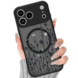 Floral Case for iPhone 17 Pro [Compatible with MagSafe] Cute Flower Pattern Case for Women Girls Soft TPU Bumper Translucent Magnetic Slim Protective