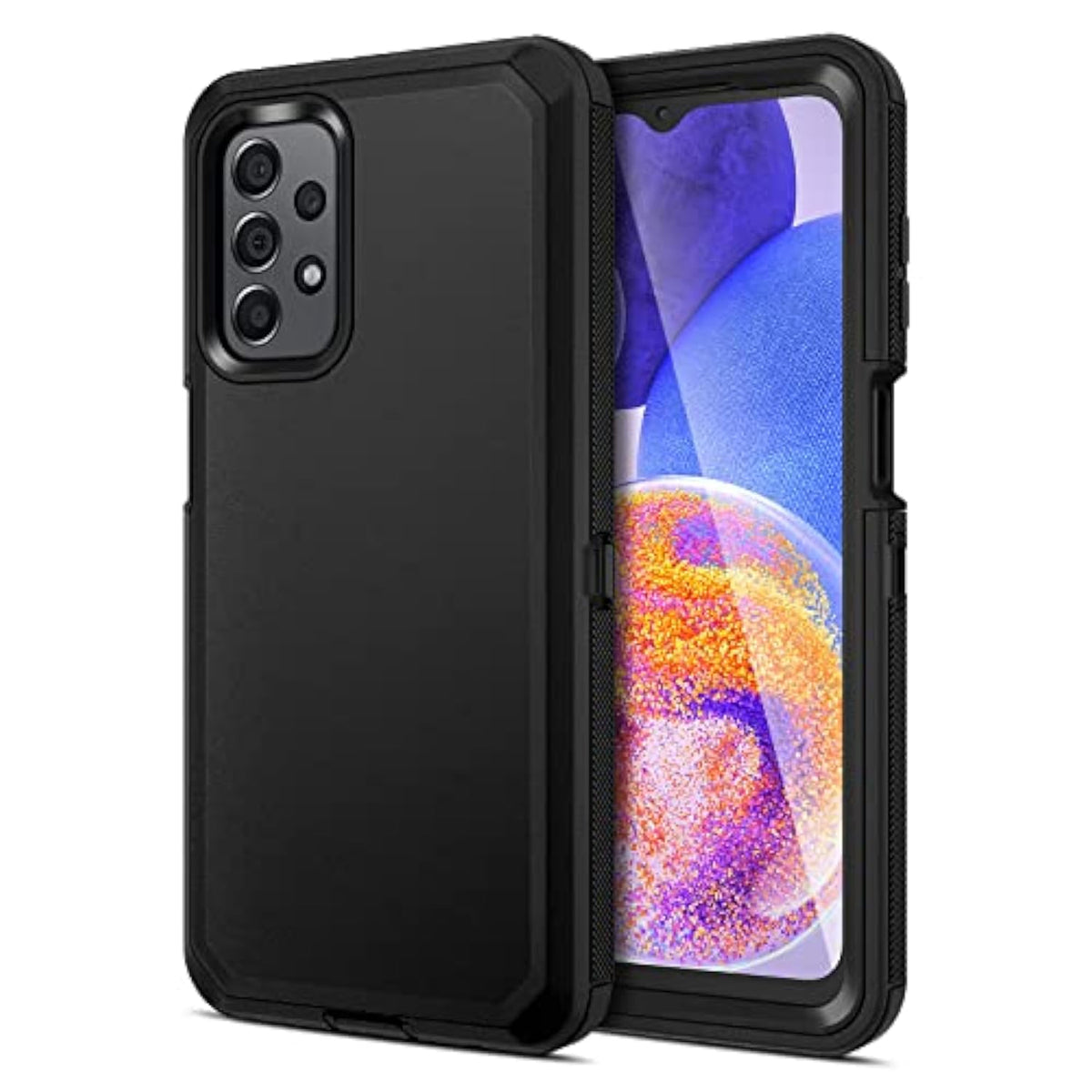 For Samsung A23 Case, [Shockproof] [Anti-Dust] [Heavy Duty Protection] Tough Rugged Dual Layer Raised Edge Outdoor Protective Hybrid Phone Case For Samsung Galaxy A23 5G 2022 (Not For Uw) Black