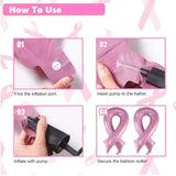 Breast Cancer Awareness Pink Ribbon Balloons (2pcs)
