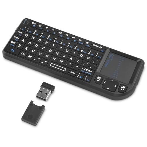 Mini Bluetooth Keyboard,2.4G Handheld Wireless Protable Backlit Keyboard With Touchpad,Compatible With Smart Tv,Google, Fire Stick,Htpc/Iptv,Pc
