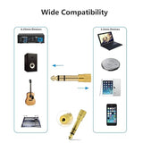 Audio Adapter 6.35mm to 3.5mm Aux: Gold Plated Stereo 1/4 Inch to 1/8-inch TRS Converter