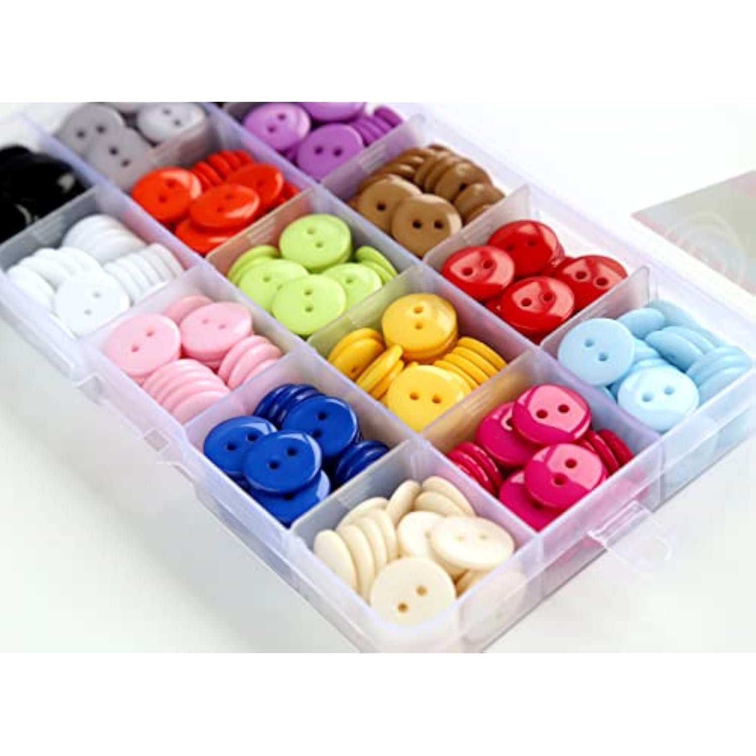 345Pcs 5/8 Inch(15Mm) Multi Colors Buttons 2 Holes Resin Button Assort