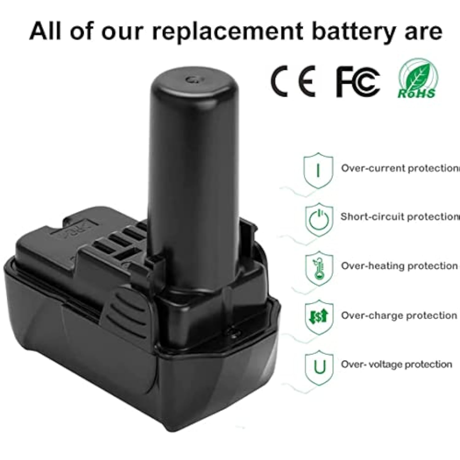 2Pack 3.5Ah Battery For Hitachi 10.8V-12V Bcl1015 Battery Bcl1015 Bcl1015S 331065 329369 329370 329371 329389