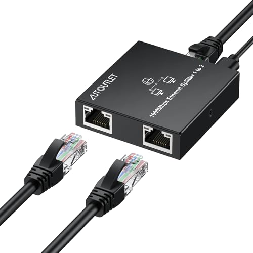 Ethernet Splitter 1 To 3, 1000Mbps Rj45 Gigabit Internet Splitter, Plug And Play, 1M Usb Cable Powered Ethernet Switch 3 Port For Cat5/5E/6/7/8 Cable