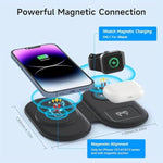 Wireless Charger 3 In 1, Travel Fast Wireless Charging Station For Apple, Compatible With Iphone 15 14 13 12 11 Pro/Max/Xr, For Iwatch 9/8/7/6/5/4/Airpods 3/2/Pro Gift For Mom Dad Friends