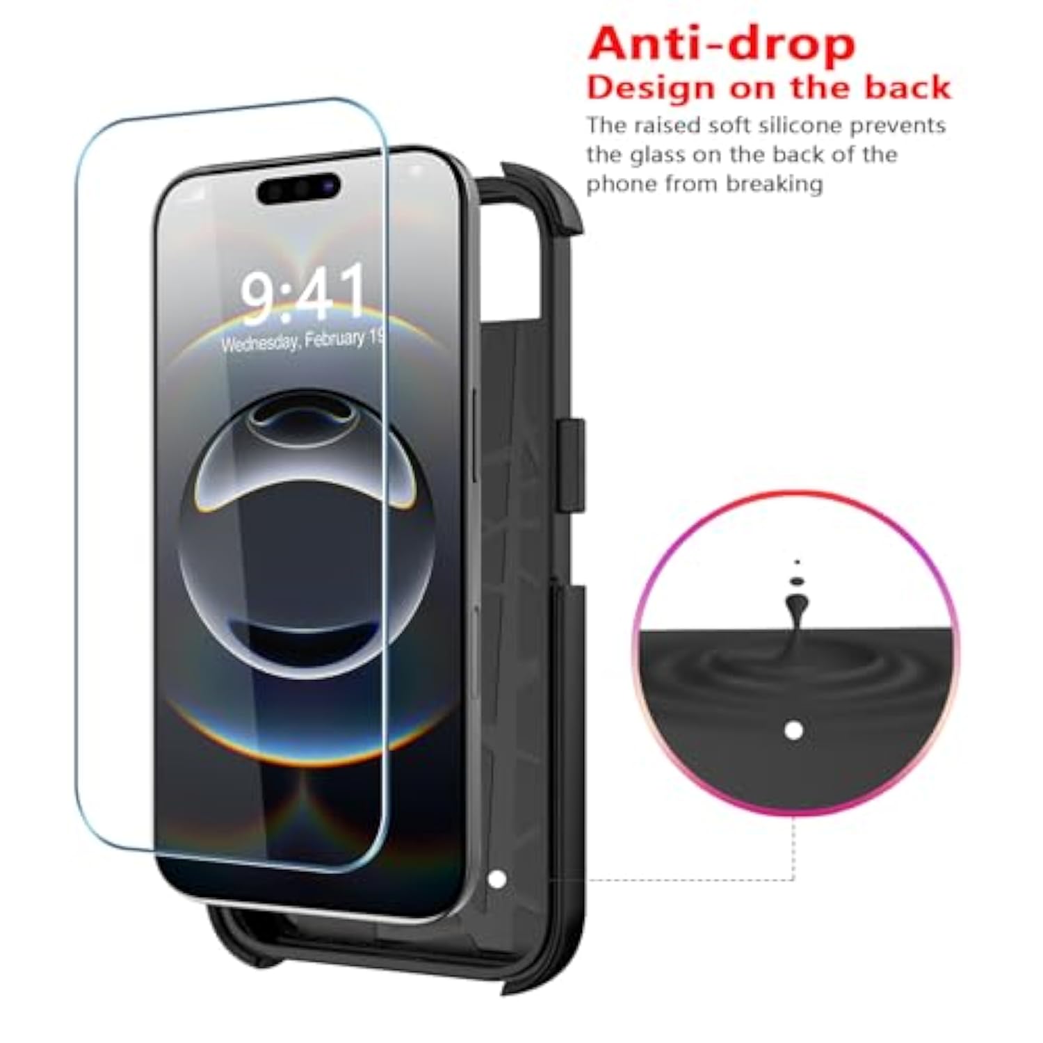 For Iphone 16E Case [Compatible With Magsafe] [Shockproof] [Dropproof] [With Screen Protector ] Heavy Duty Protection Phone Case Cover For Apple Iphone 16E 2025 6.1 Inch (Black)