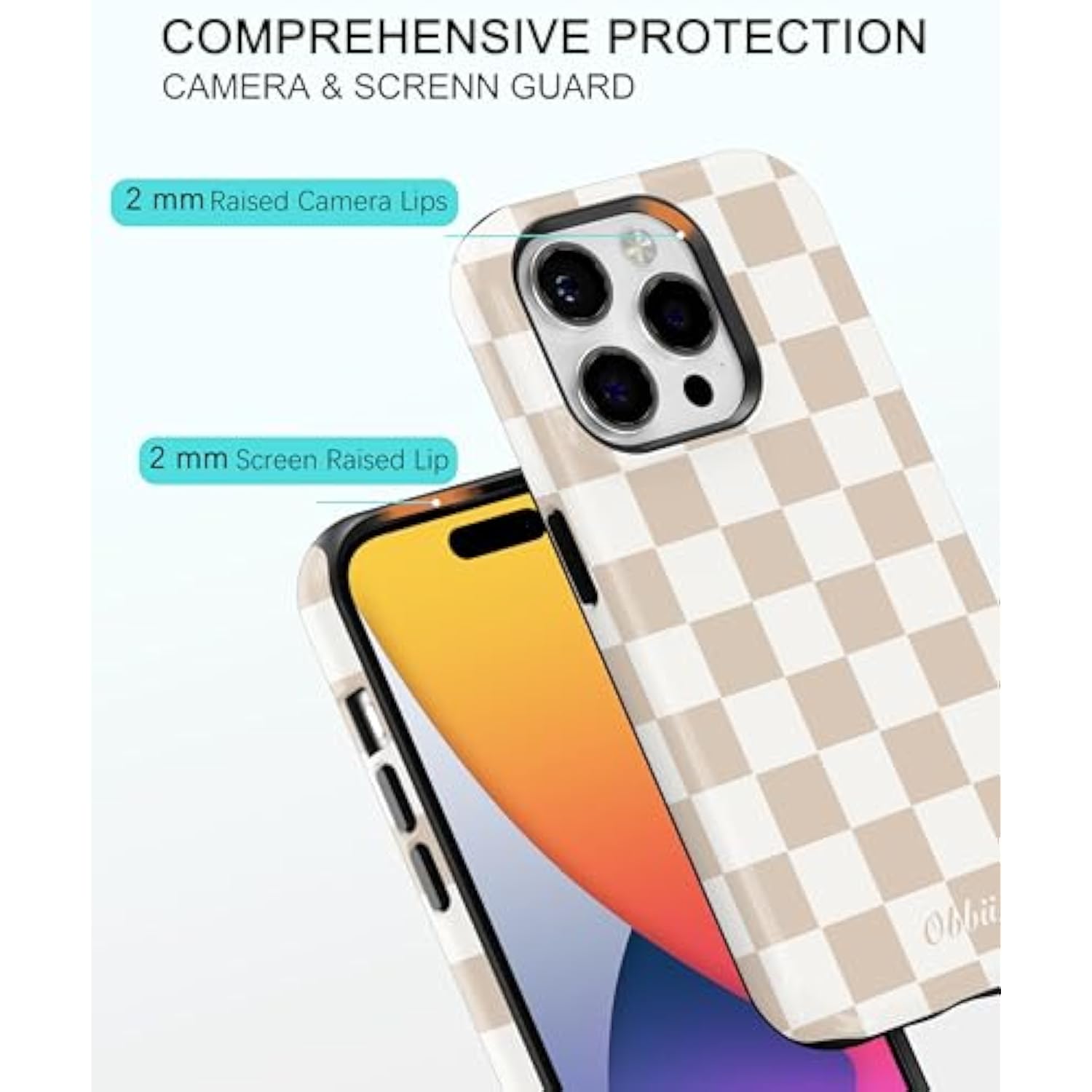 Compatible With Iphone 15 Pro Case [Compatible With Magsafe] -Shockproof Protective Slim Soft Tpu Cover Phone Case (Checkerboard, Iphone 15 Pro 6.1")