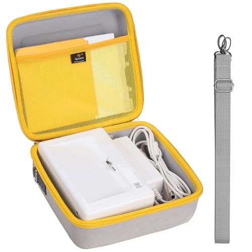 Case Compatible With Kodak Dock Plus 4Pass / Premium 4X6 Portable Instant Photo Printer, Storage Hard Bag For Accessories -Grey With Yellow Zipper (Case Only)