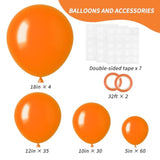 129Pcs Orange Balloons Different Sizes 18/12/10/5 Inches For Garland A