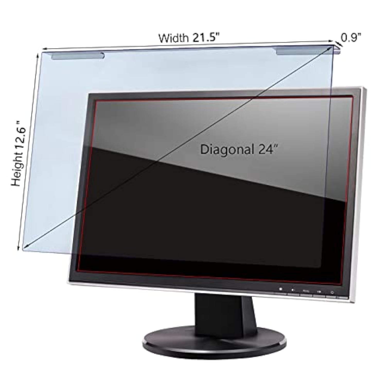 Bubble Free Computer Screen Blue Light Blocker, Widescreen Frame Hanging Type (W 21.5" × H 12.6",16:9)