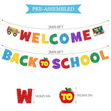 Glittery Welcome Back To School Banner Set Back To School Felt Ball Banner First Day Of School Kindergarten College Middle School Garland Decor Back To School Party Decorations Supplies